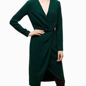 ARITZIA BABATON TADAO WRAP DRESS IN EVEREST GREEN